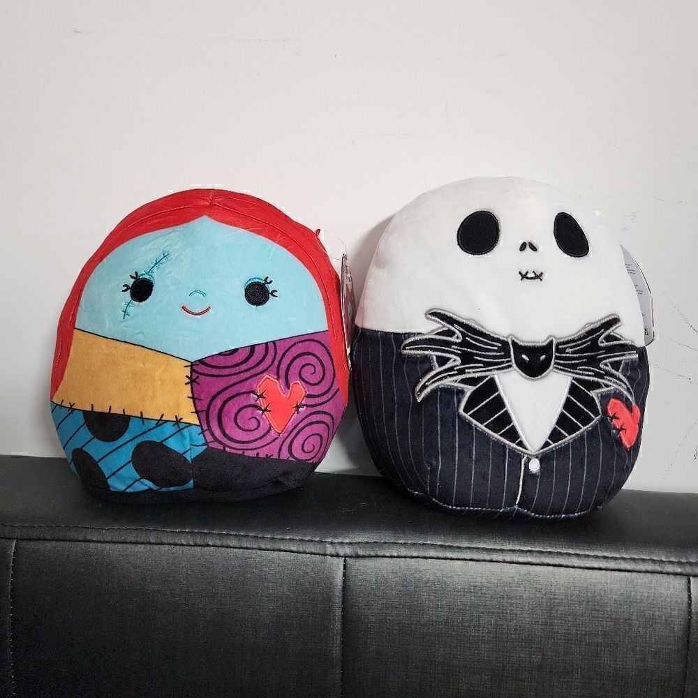 New SET Jack and Sally 8" Disney Valentine’s Day Squishmallows BNWT HTF RARE